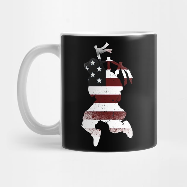 JUMPING BAGPIPER AMERICA by Tee Trends